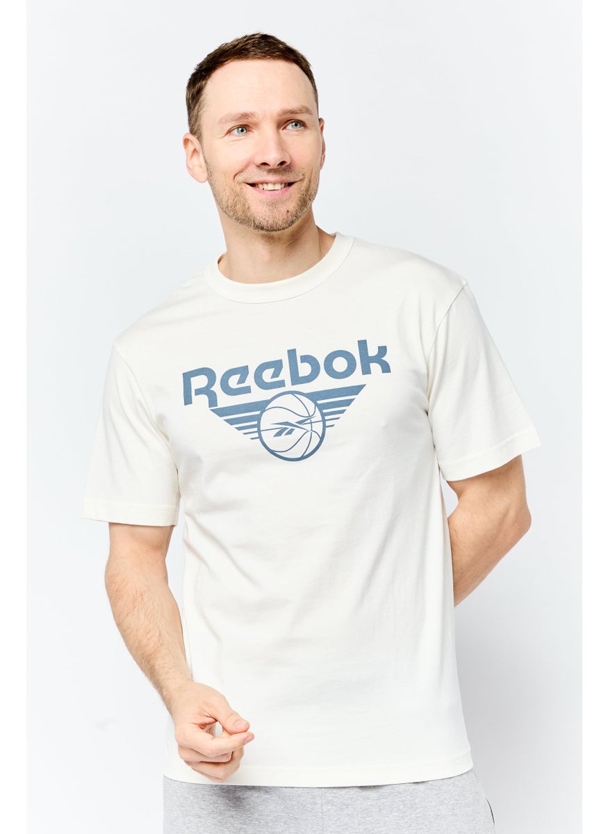 Men Sportswear Fit Short Sleeve Outdoor T Shirt, Off White