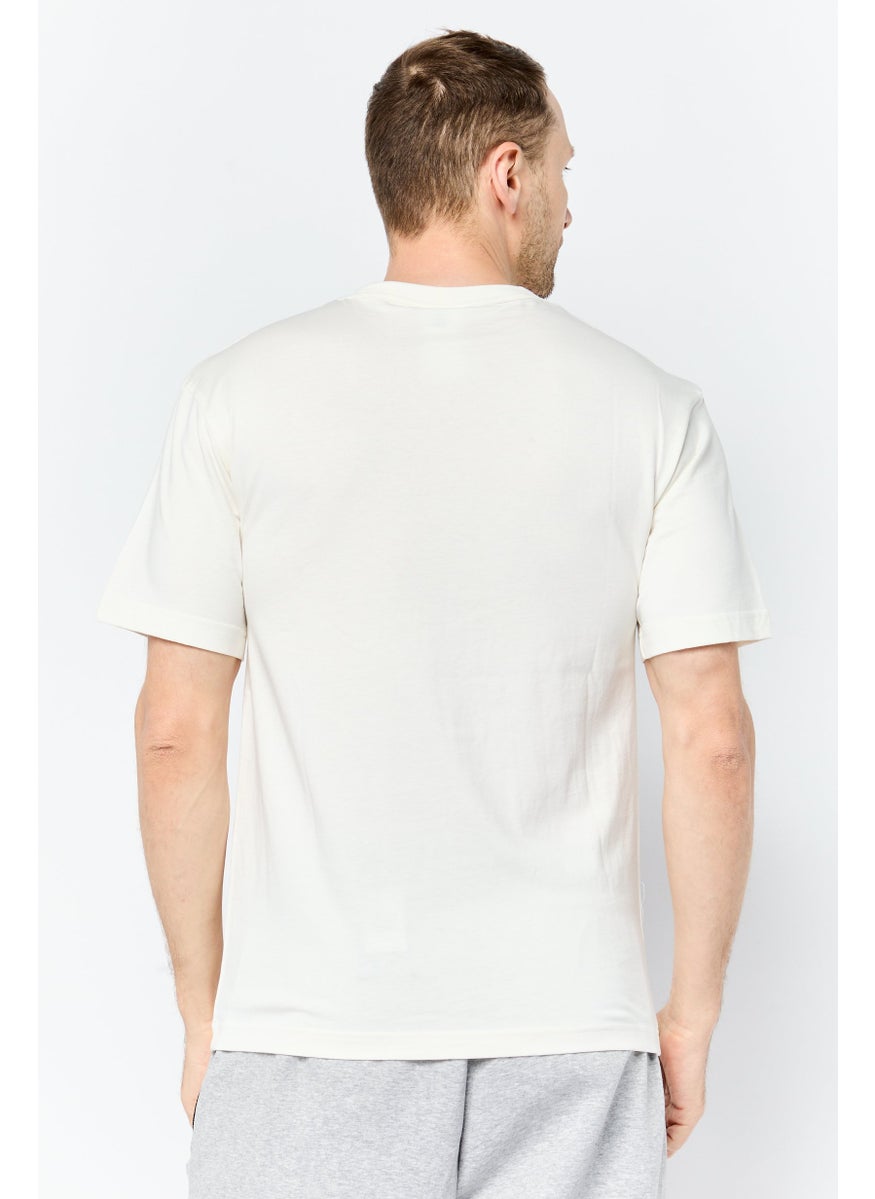 Men Sportswear Fit Short Sleeve Outdoor T Shirt, Off White