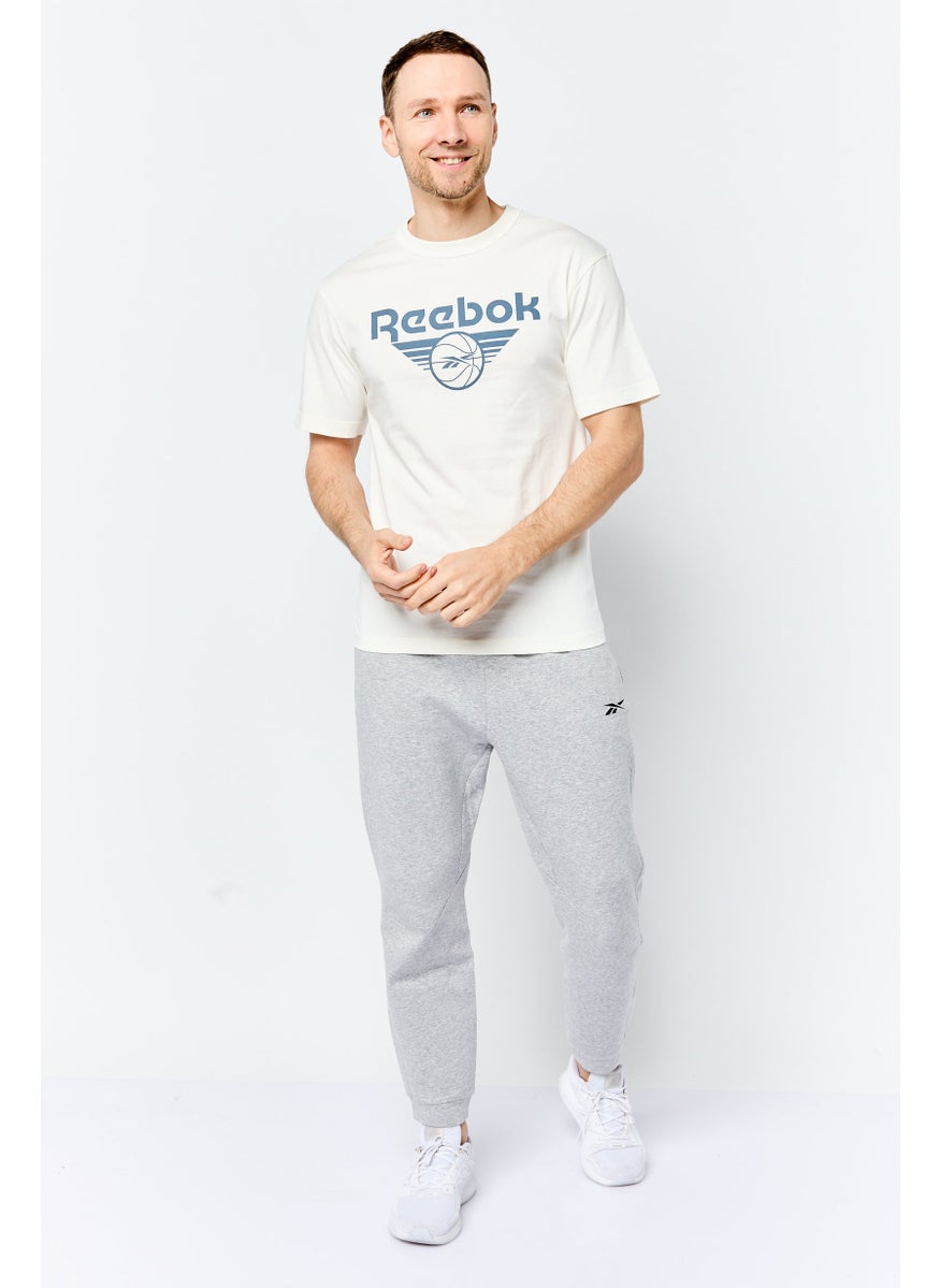 Men Sportswear Fit Short Sleeve Outdoor T Shirt, Off White
