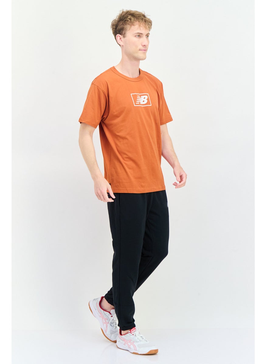 Men Relaxed Fit Short Sleeves Outdoor T-Shirt, Rust