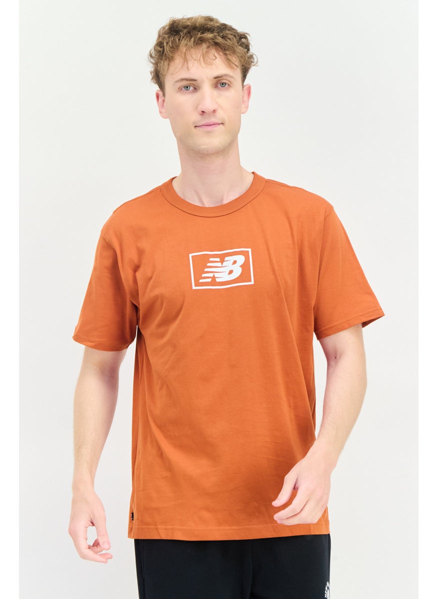 Men Relaxed Fit Short Sleeves Outdoor T-Shirt, Rust
