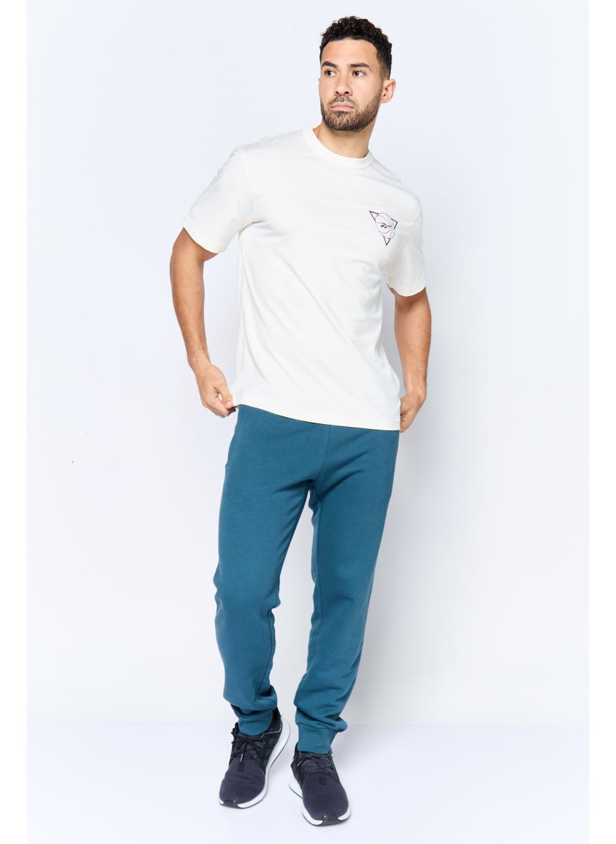 Men Sportswear Fit Short Sleeves Basketball T-Shirt, Cream