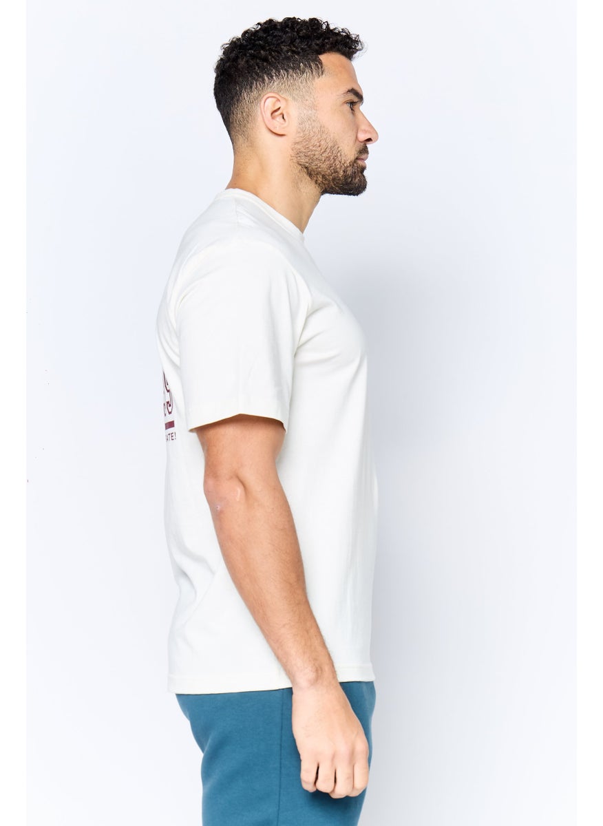 Men Sportswear Fit Short Sleeves Basketball T-Shirt, Cream