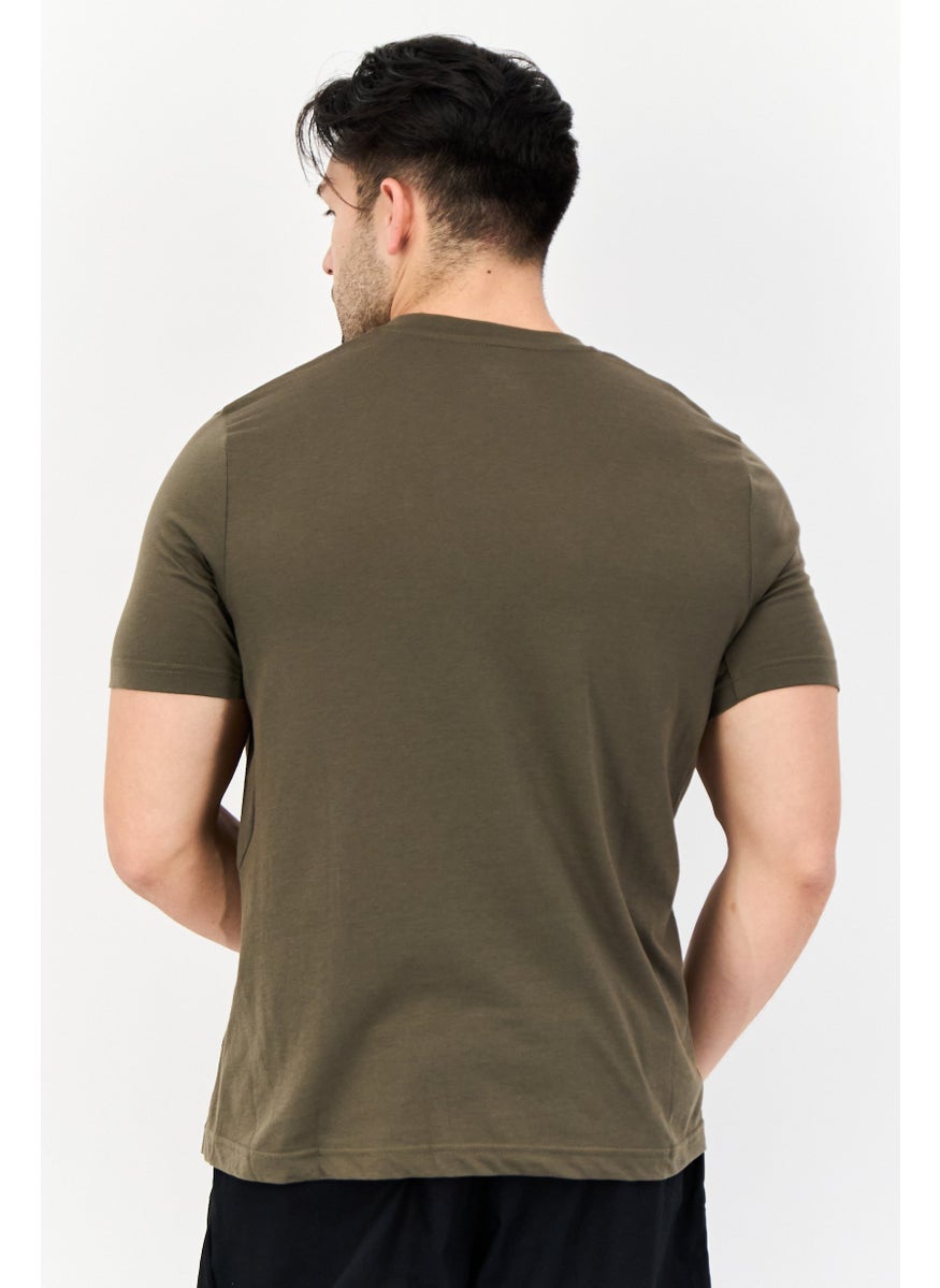 Men Sportswear Fit Short Sleeve Outdoor T-Shirt, Dark Olive