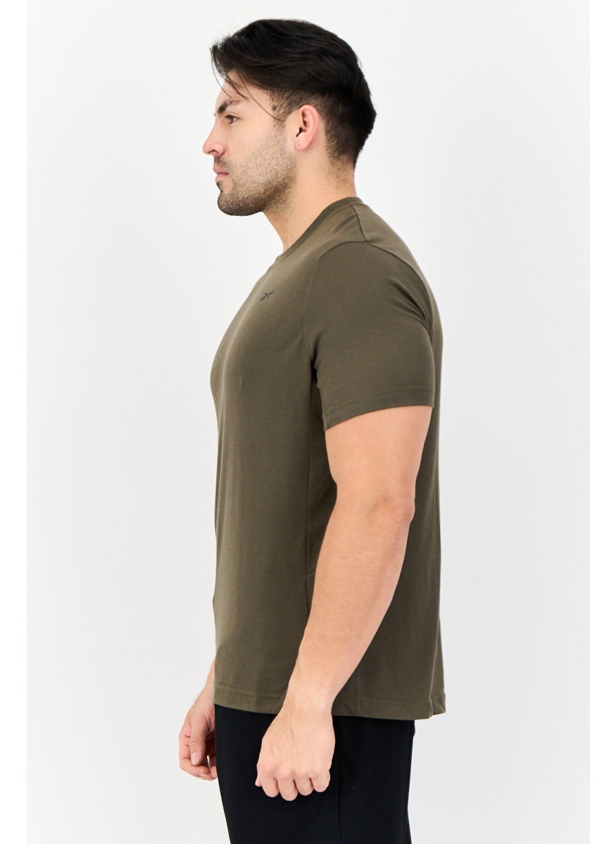 Men Sportswear Fit Short Sleeve Outdoor T-Shirt, Dark Olive