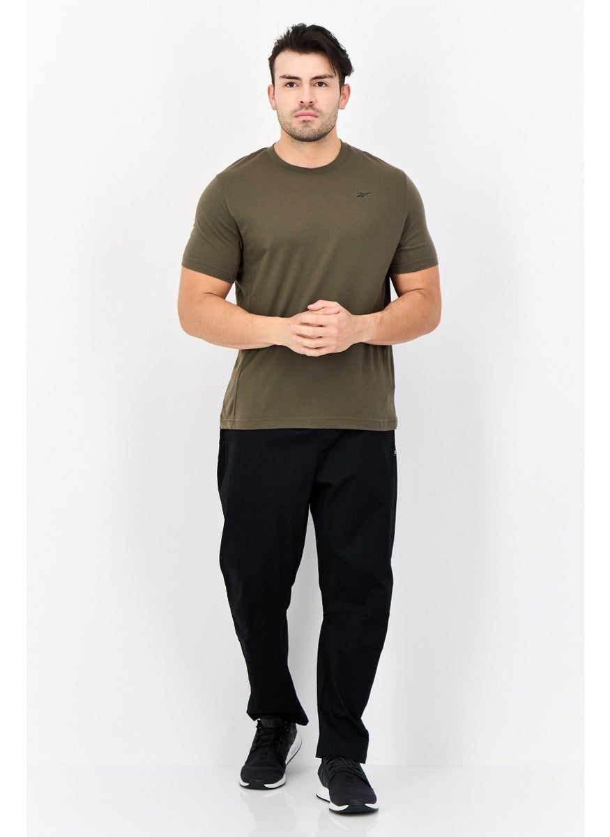 Men Sportswear Fit Short Sleeve Outdoor T-Shirt, Dark Olive