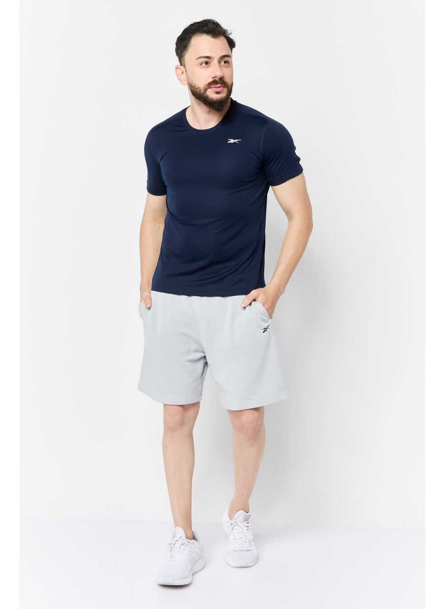 Men Sportswear Fit Short Sleeves Training T-shirt, Navy Blue