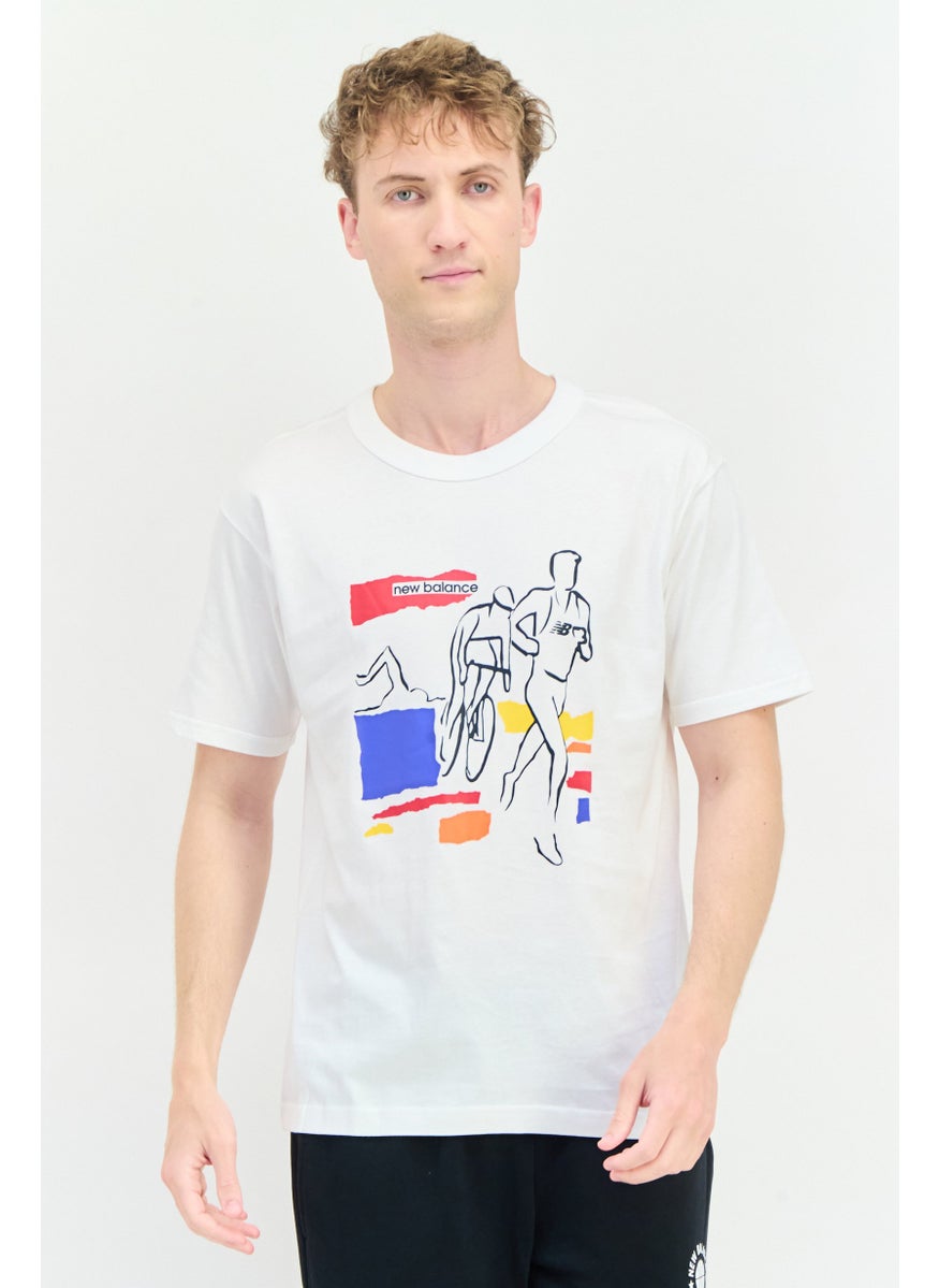 Men Sportswear Fit Short Sleeve Outdoor T Shirt, White