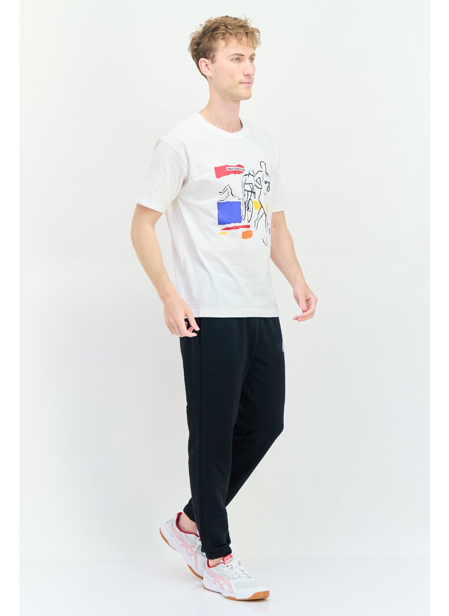 Men Sportswear Fit Short Sleeve Outdoor T Shirt, White
