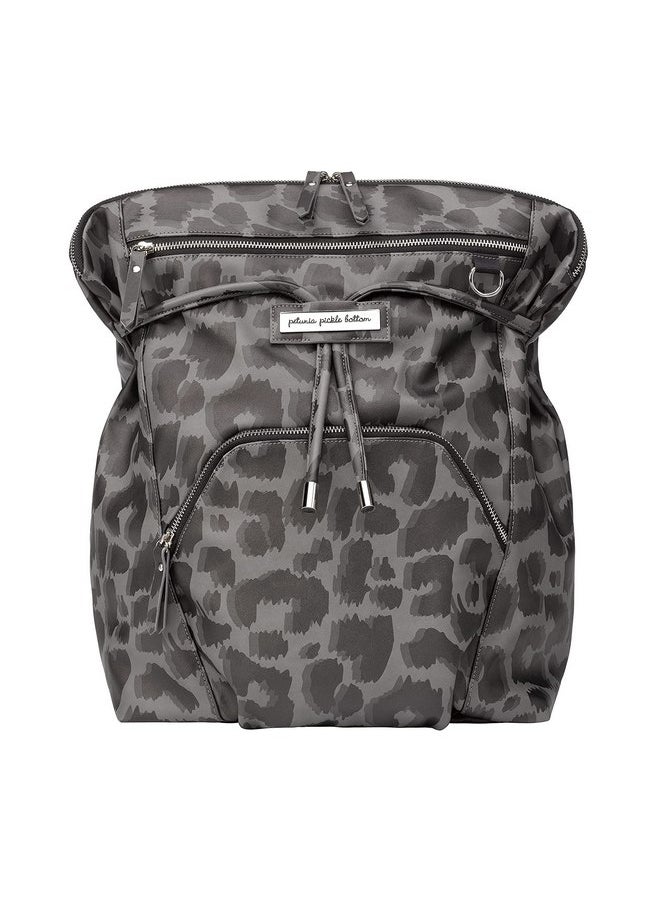 Petunia Pickle Bottom Cinch Convertible Backpack - Baby Bag - Baby Diaper Bag for Parents - Baby Backpack Diaper Bag - Stylish, Spacious, Secure Backpack for Busy Modern Moms & Dads - Shadow Leopard