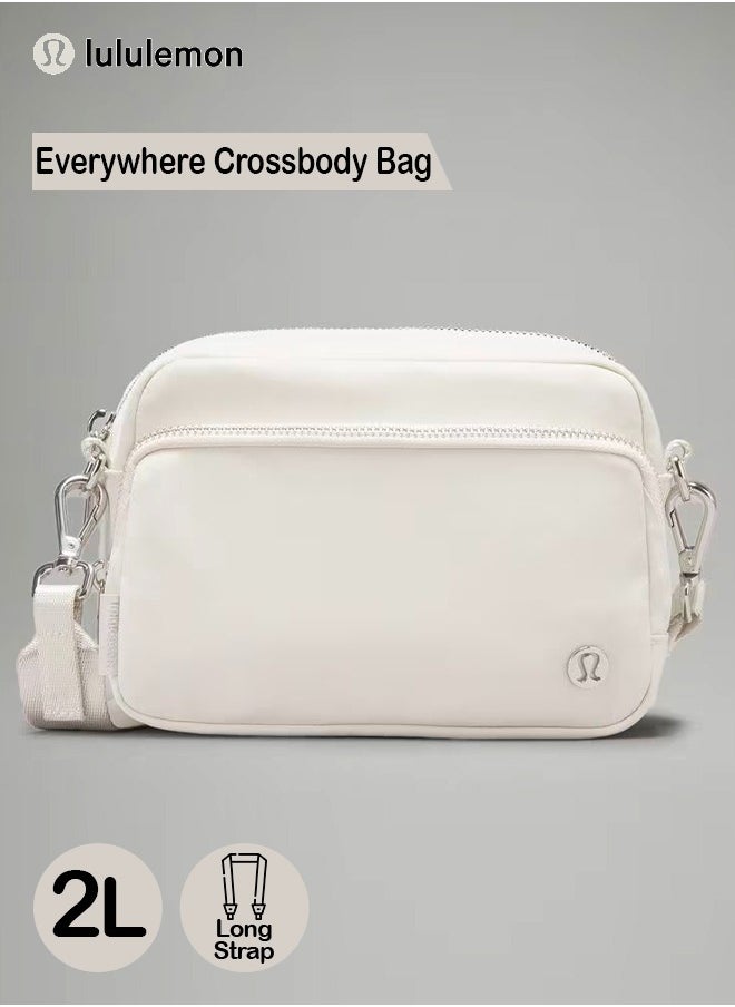 Everywhere Crossbody Bag – Compact and Convenient Belly Bag with Zippered Pockets, Easy-Access Exterior Pocket, and Interior Essentials Pocket for On-the-Go Storage, White