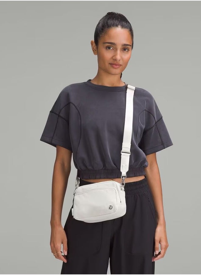 Everywhere Crossbody Bag – Compact and Convenient Belly Bag with Zippered Pockets, Easy-Access Exterior Pocket, and Interior Essentials Pocket for On-the-Go Storage, White