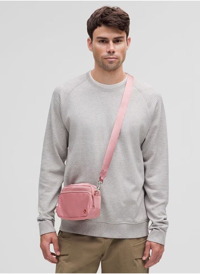 Everywhere Crossbody Bag – Compact and Convenient Belly Bag with Zippered Pockets, Easy-Access Exterior Pocket, and Interior Essentials Pocket for On-the-Go Storage, Pink