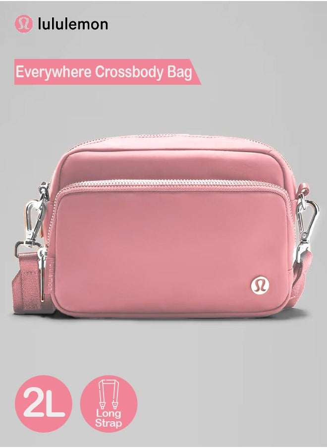 Everywhere Crossbody Bag – Compact and Convenient Belly Bag with Zippered Pockets, Easy-Access Exterior Pocket, and Interior Essentials Pocket for On-the-Go Storage, Pink