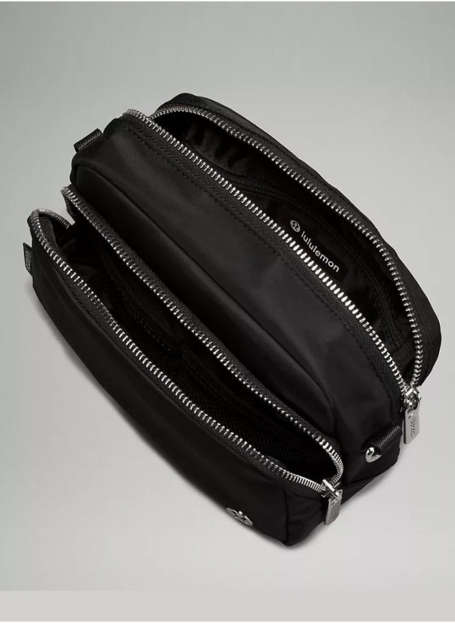 Everywhere Crossbody Bag – Compact and Convenient Belly Bag with Zippered Pockets, Easy-Access Exterior Pocket, and Interior Essentials Pocket for On-the-Go Storage, Black