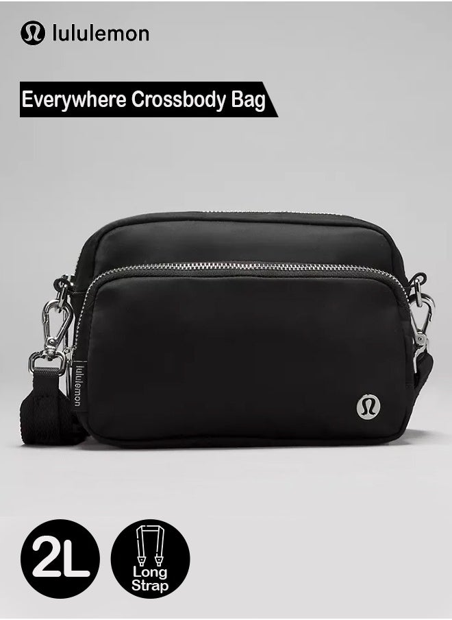 Everywhere Crossbody Bag – Compact and Convenient Belly Bag with Zippered Pockets, Easy-Access Exterior Pocket, and Interior Essentials Pocket for On-the-Go Storage, Black