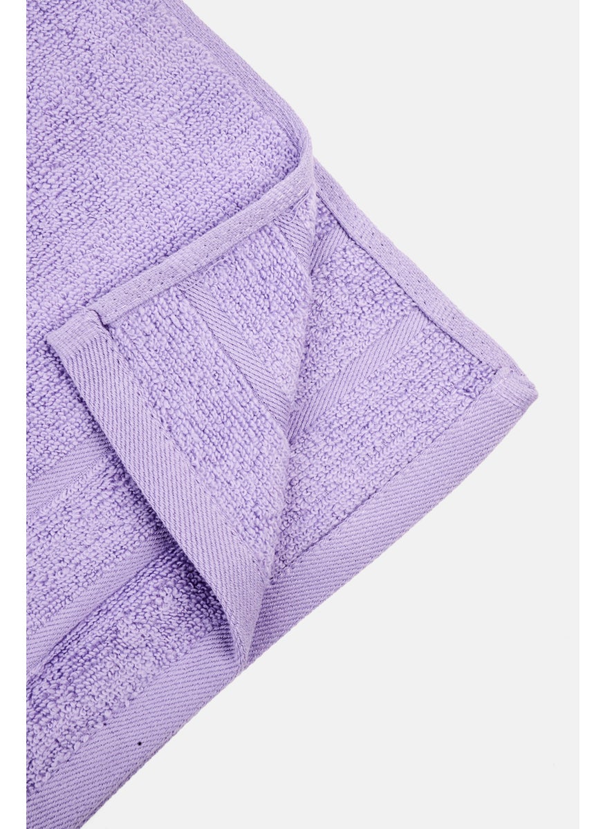 4 Pieces Textured Bath And Hand Towels 68 x 137 cm, Lavender