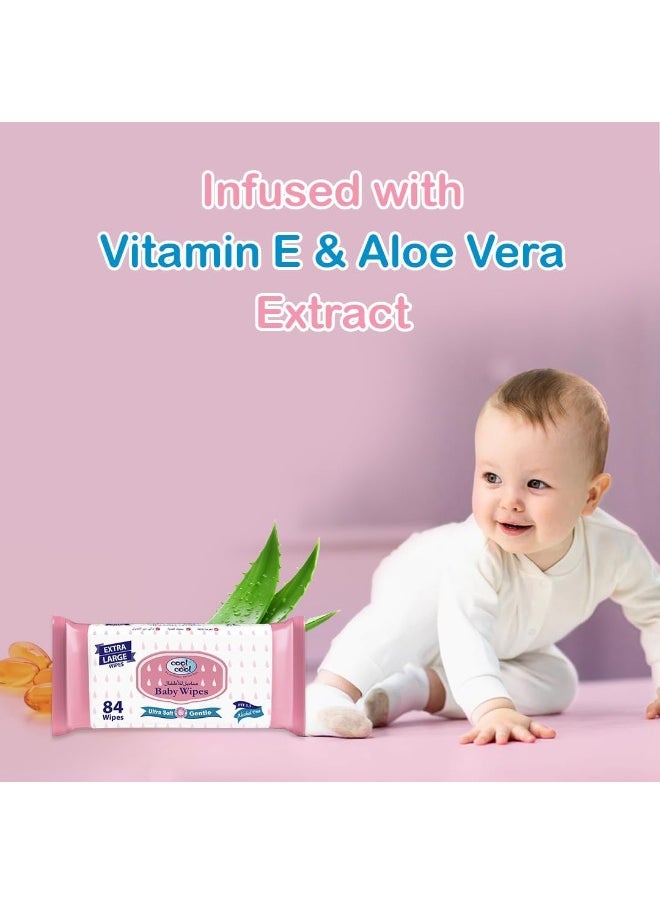 Baby Wipes Extra Large 4 x 84 Wipes