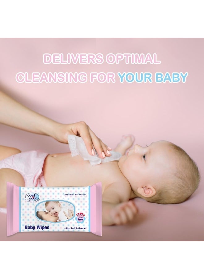 Pack Of 12 Baby Wipes 72’s 6+6 Free Alcohol Free And Paraben Free, Vitamin E, Aloe Vera, Ultra Soft And Gentle for Sensitive & Delicate Skin 864 Wipes