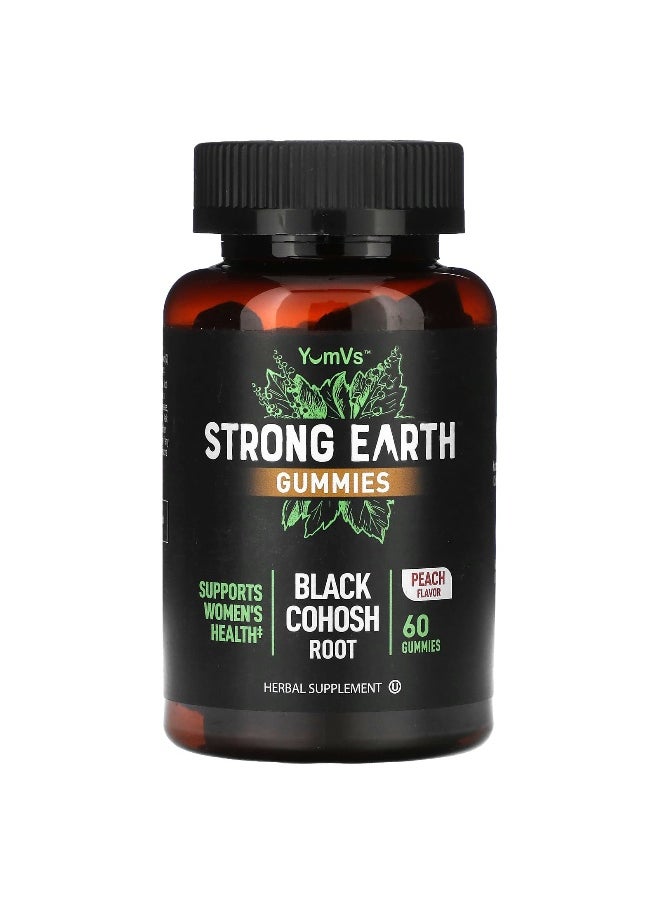 YumVs, Strong Earth Gummies, Black Cohosh Root, Peach, 60 Gummies