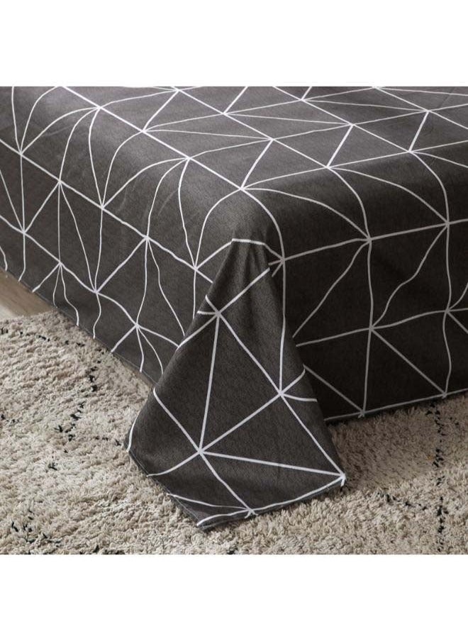 4-Piece Printed Duvet Cover Set Polyester Grey，Gray Duvet Cover Set Twin,Charcoal Grid Simple Geometric Square Pattern Comforter Cover