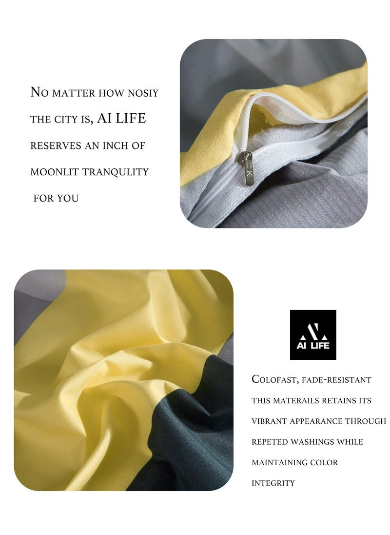 AI LIFE Super King Size 6-Pieces Duvet Cover Set-Premium Durable Bedsheet-Simple Design For All Season.
