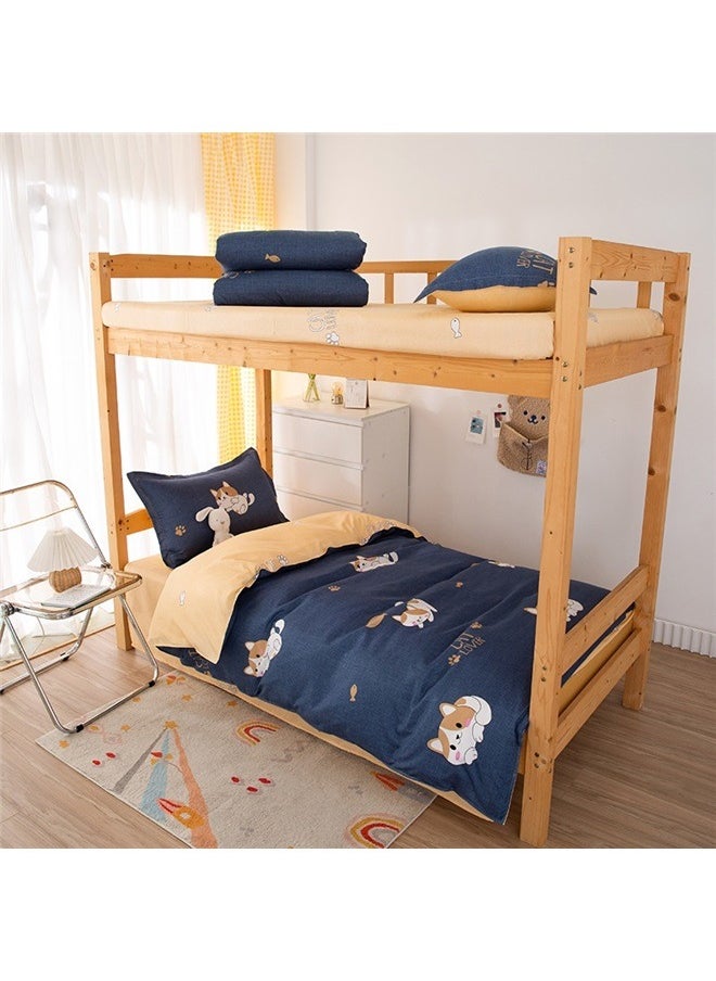 4-Piece European Style Luxury Jacquard Single Bedding Set Polyester Multicolour，4 Pieces Construction Toddler Bedding Set for Boys Engineering Vehicle Toddler Bed Set