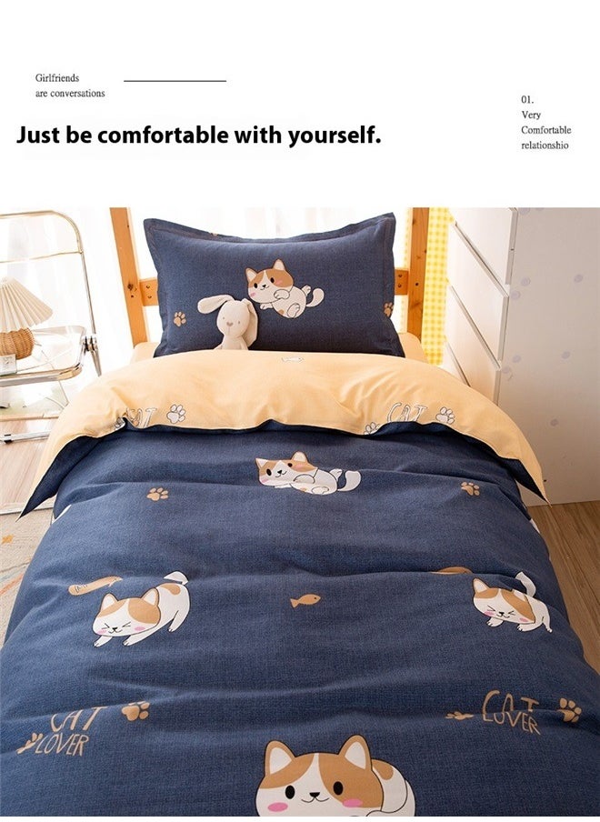 4-Piece European Style Luxury Jacquard Single Bedding Set Polyester Multicolour，4 Pieces Construction Toddler Bedding Set for Boys Engineering Vehicle Toddler Bed Set