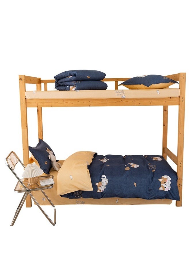 4-Piece European Style Luxury Jacquard Single Bedding Set Polyester Multicolour，4 Pieces Construction Toddler Bedding Set for Boys Engineering Vehicle Toddler Bed Set