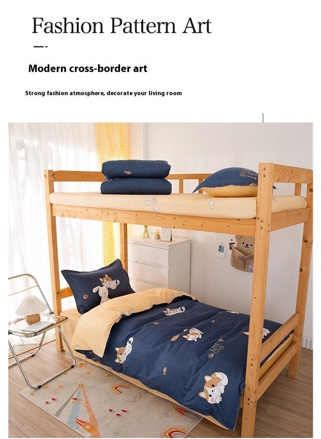 4-Piece European Style Luxury Jacquard Single Bedding Set Polyester Multicolour，4 Pieces Construction Toddler Bedding Set for Boys Engineering Vehicle Toddler Bed Set