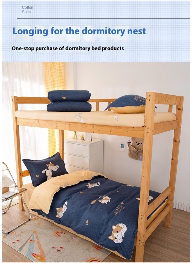 4-Piece European Style Luxury Jacquard Single Bedding Set Polyester Multicolour，4 Pieces Construction Toddler Bedding Set for Boys Engineering Vehicle Toddler Bed Set