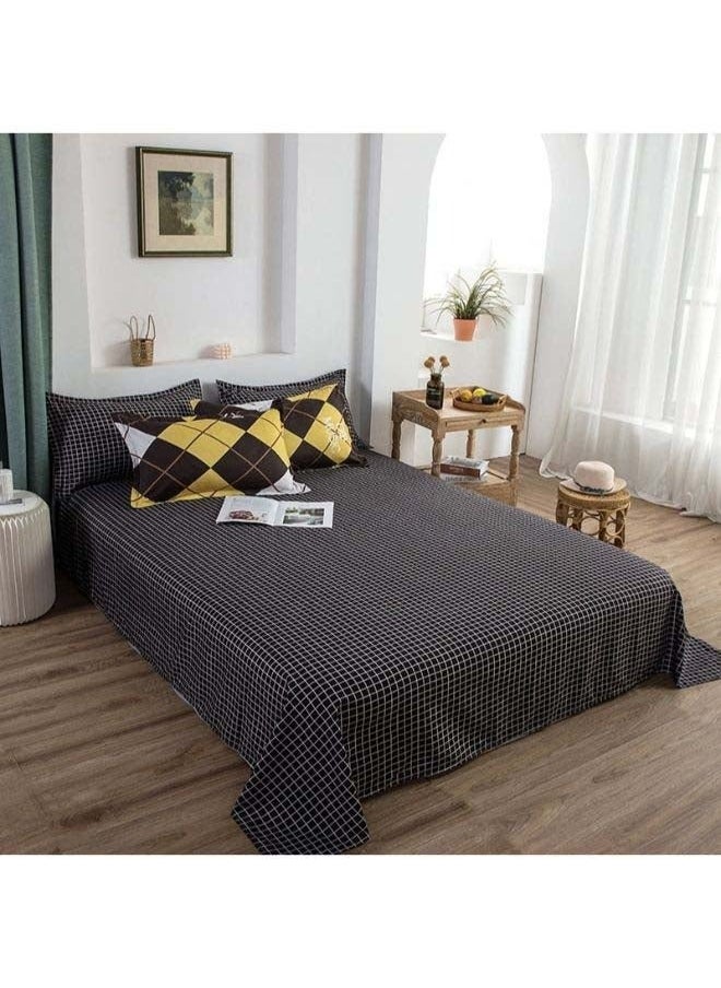 4-Piece Luxury Jacquard Duvet Cover Set Polyester Black/Yellow/White，Comforter Cover Set with Zipper Clouser, Ultra Soft Bedding Set