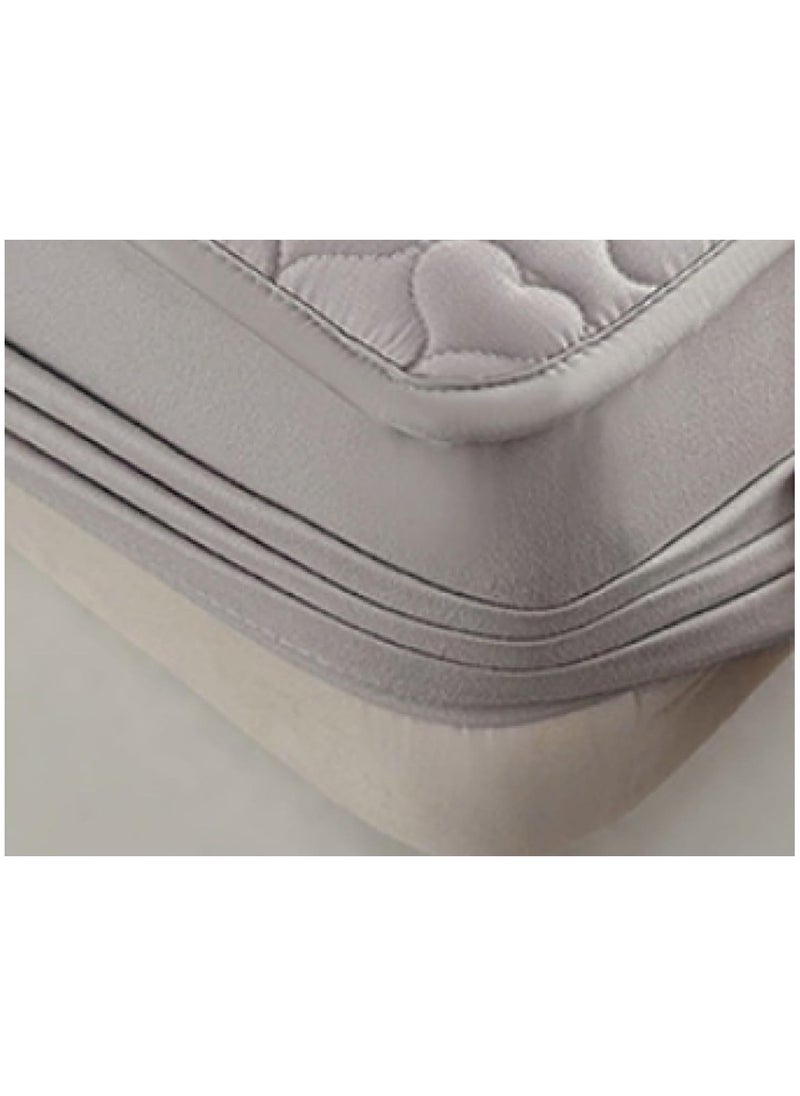 Waterproof Fitted Bedding Topper Set King Size 200 x 200 cm, Grey , Includes 2 Pillowcases