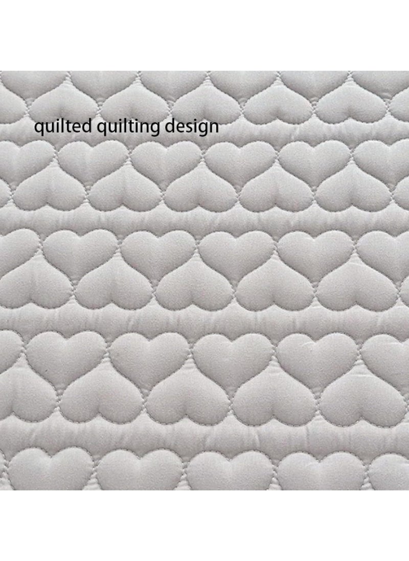 Waterproof Fitted Bedding Topper Set King Size 200 x 200 cm, Grey , Includes 2 Pillowcases