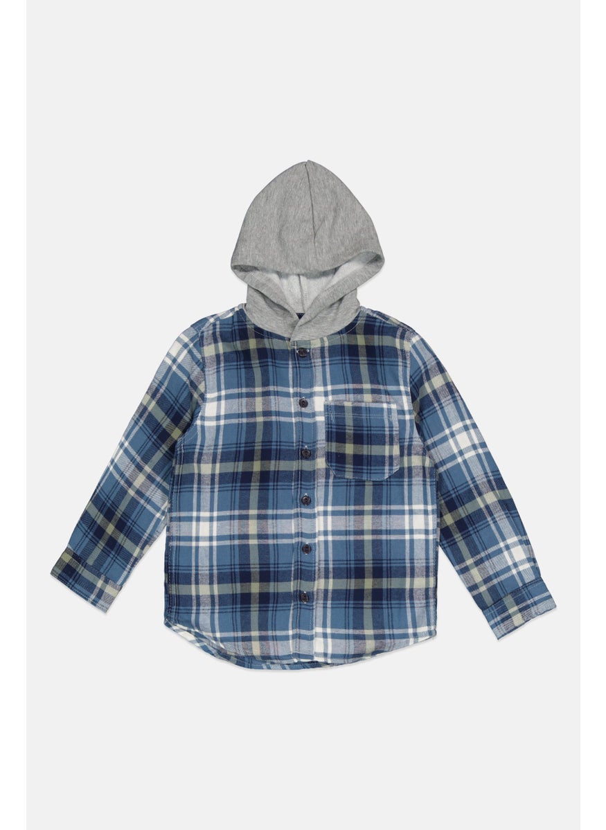 Kids Boy 2 Pieces Plaid Jacket Shirt And Jogger Pants Set, Multicolor