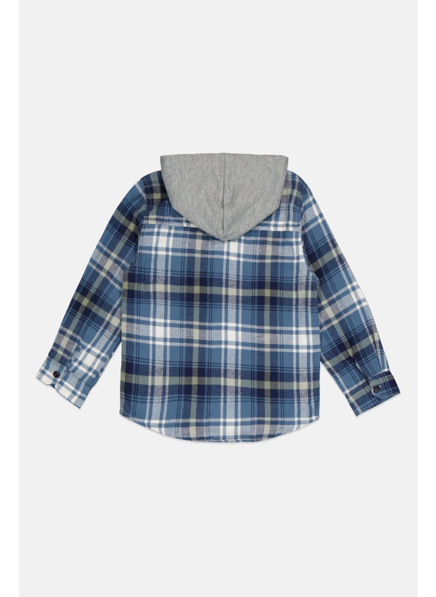 Kids Boy 2 Pieces Plaid Jacket Shirt And Jogger Pants Set, Multicolor