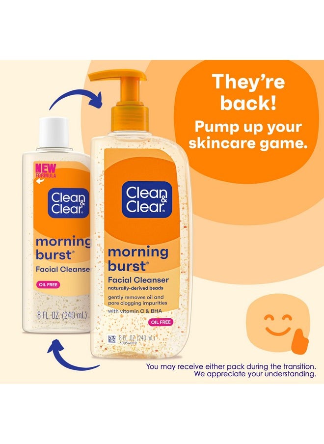Clean & Clear 2-Pack Oil-Free Facial Cleansers with Citrus Scent, Morning Burst and Night Relaxing, 16 oz