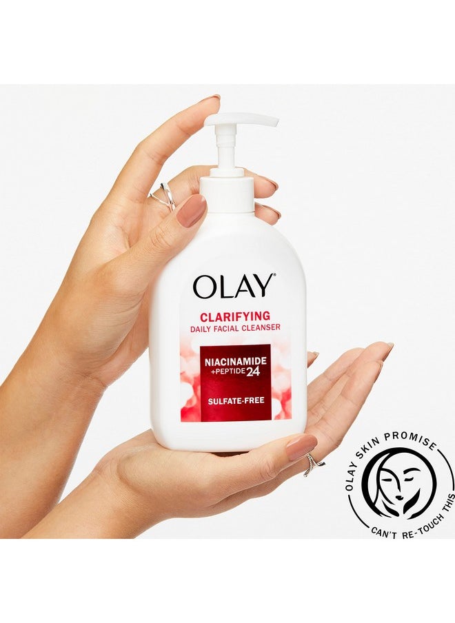 Olay Niacinamide + Peptide 24 Face Wash, Clarifying, Sulfate-Free, 16 oz