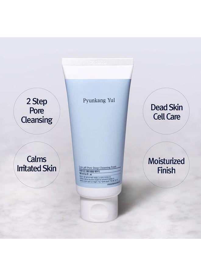 Pyunkang Yul [PKY] Low pH Pore Deep Cleansing Foam, Pore Cleanser with Fluffy Microbubbles, AHA, Witch Hazel, Zero Irritation, Korean Skincare (3.38 Fl. Oz, 100ml)