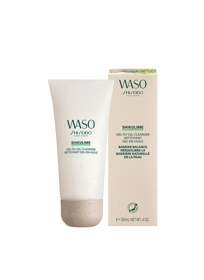Shiseido Waso SHIKULIME Gel-to-Oil Cleanser - 4 oz - Cleanser & Makeup Remover for Fresh, Balanced Skin - Vegan, Cruelty Free & Fragrance Free