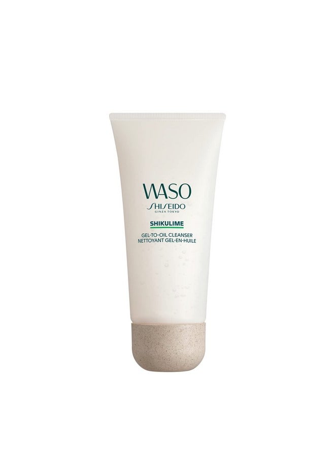 Shiseido Waso SHIKULIME Gel-to-Oil Cleanser - 4 oz - Cleanser & Makeup Remover for Fresh, Balanced Skin - Vegan, Cruelty Free & Fragrance Free