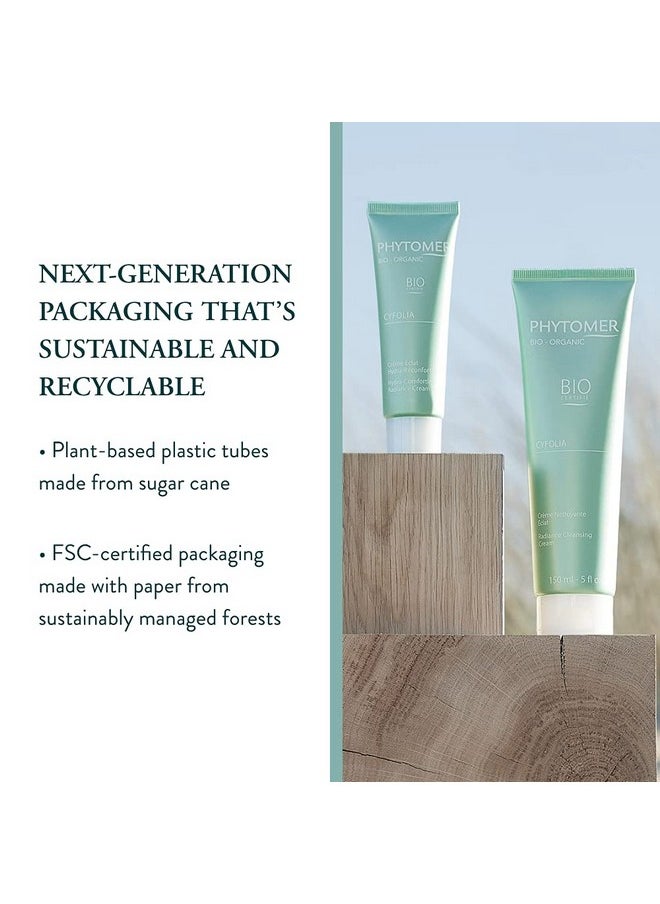 Phytomer Cyfolia Organic Cleansing Cream | Healthy, All-Natural Facial Cleanser | Certified Organic | Gentle Face Cleanser & Makeup Remover | Radiant, Glowing, Softer Skin | 150 ml