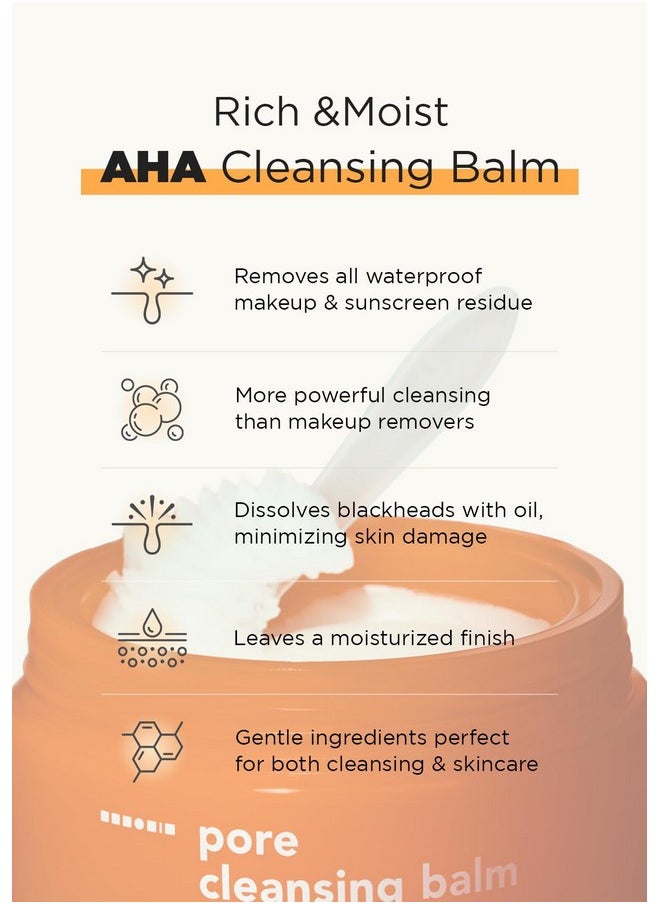 Hanskin AHA Pore Cleansing Balm, For Dry Skin, Exfoliating, Gentle Blackhead Cleanser and Makeup Remover Balm [AHA/2.82 oz]