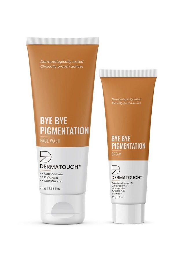 DERMATOUCH Bye Bye Pigmentation Face Wash (70G) & Anti-Pigmentation Cream (30G) | With Niacinamide & Kojic Acid - 100G