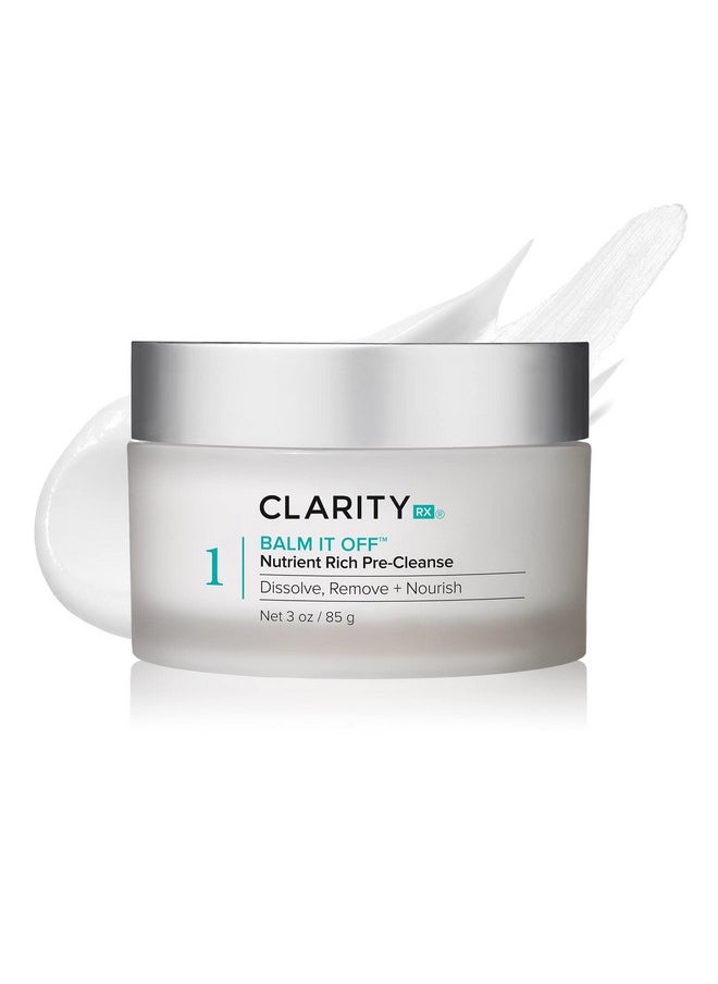 ClarityRx Balm It Off Facial Cleanser, Natural Plant-Based Pre-Cleanser for All Skin Types, Gently Dissolves Makeup, Dirt & Excess Oil (3 oz)