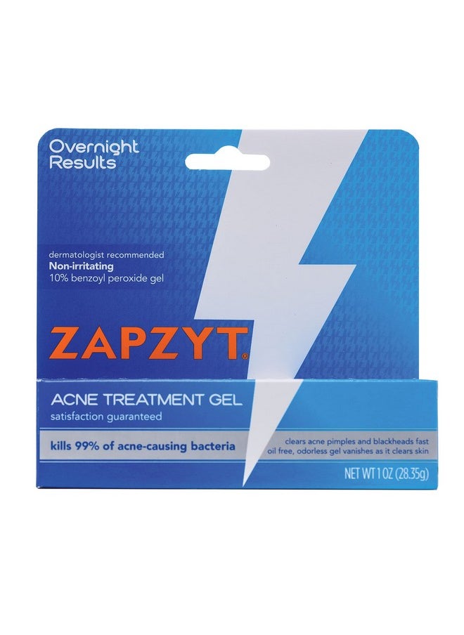 Zapzyt Maximum Strength 10% Benzoyl Peroxide Acne Treatment Gel 1 oz.