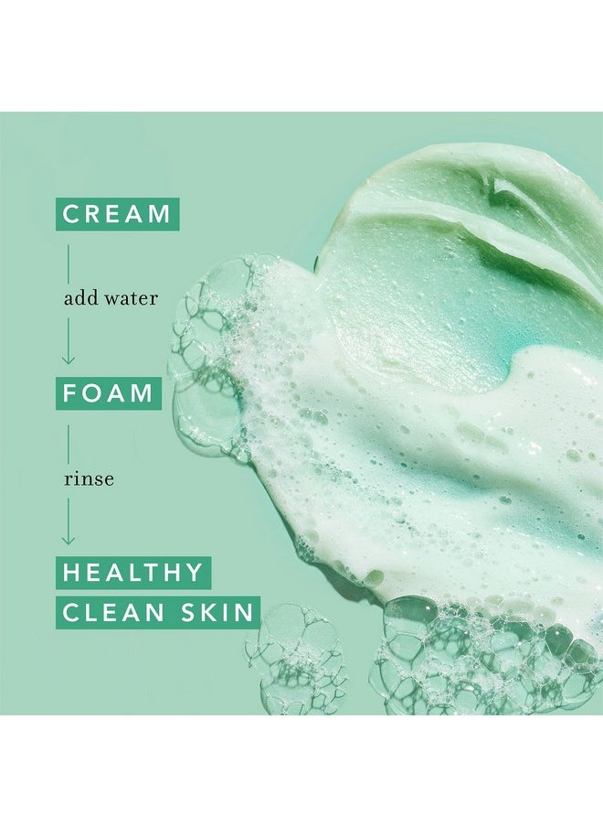 Farmacy Foaming Face Wash for Oily Skin - Whipped Greens Oil-Free Gentle Facial Cleanser + Exfoliator - Infused with Green Clay to Remove Impurities, Control Oil + Maintain Skin Hydration (150ml)