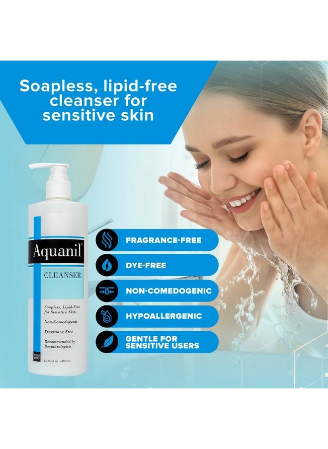 Person & Covey Aquanil Cleanser - Lipid-Free Sensitive Skin Cleanser, Non-Comedogenic Gentle Cleanser - Soap Free Cleanser with 7 Ingredients, Fragrance-Free Skin Care Cleanser - 3 Pack, 16 Fl. Oz.