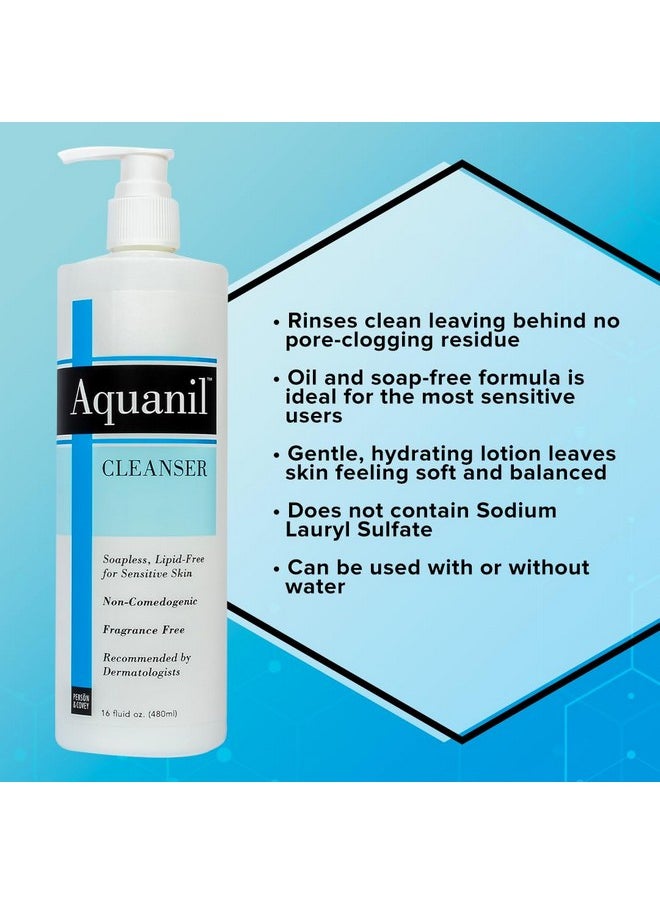 Person & Covey Aquanil Cleanser - Lipid-Free Sensitive Skin Cleanser, Non-Comedogenic Gentle Cleanser - Soap Free Cleanser with 7 Ingredients, Fragrance-Free Skin Care Cleanser - 3 Pack, 16 Fl. Oz.