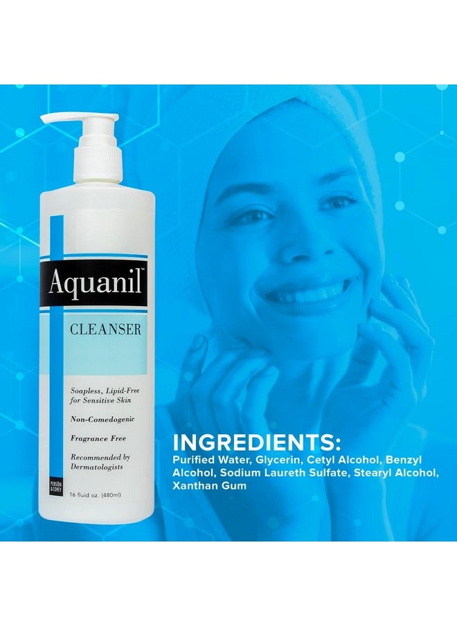 Person & Covey Aquanil Cleanser - Lipid-Free Sensitive Skin Cleanser, Non-Comedogenic Gentle Cleanser - Soap Free Cleanser with 7 Ingredients, Fragrance-Free Skin Care Cleanser - 3 Pack, 16 Fl. Oz.